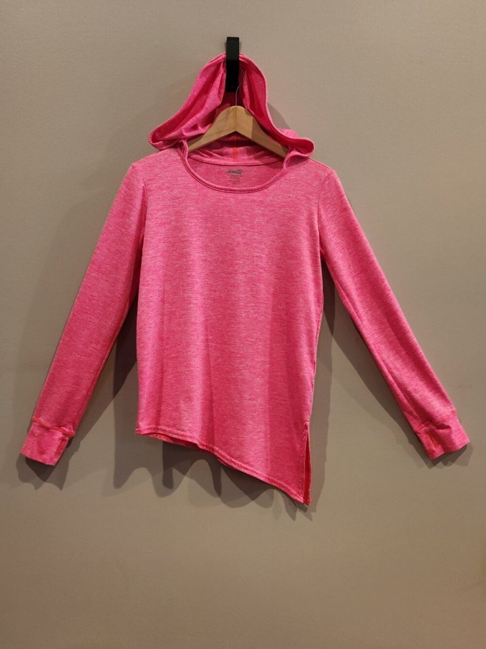 Avia Girls XL 14-16 Pink Performance Hooded Long Sleeve Athletic Top